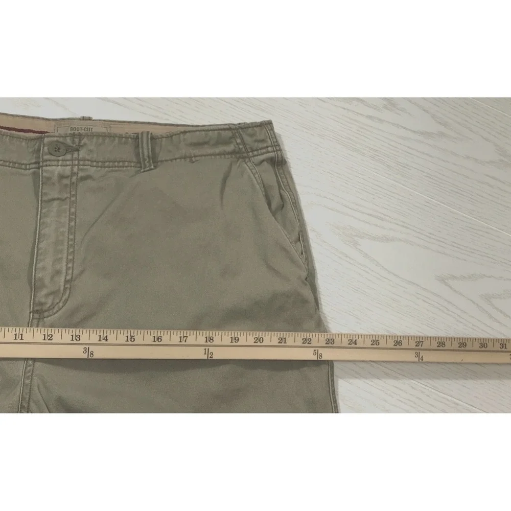 Vintage Old Navy Utility Pants 36x34 Gray Bootcut Cotton Button Pockets Work Y2K
